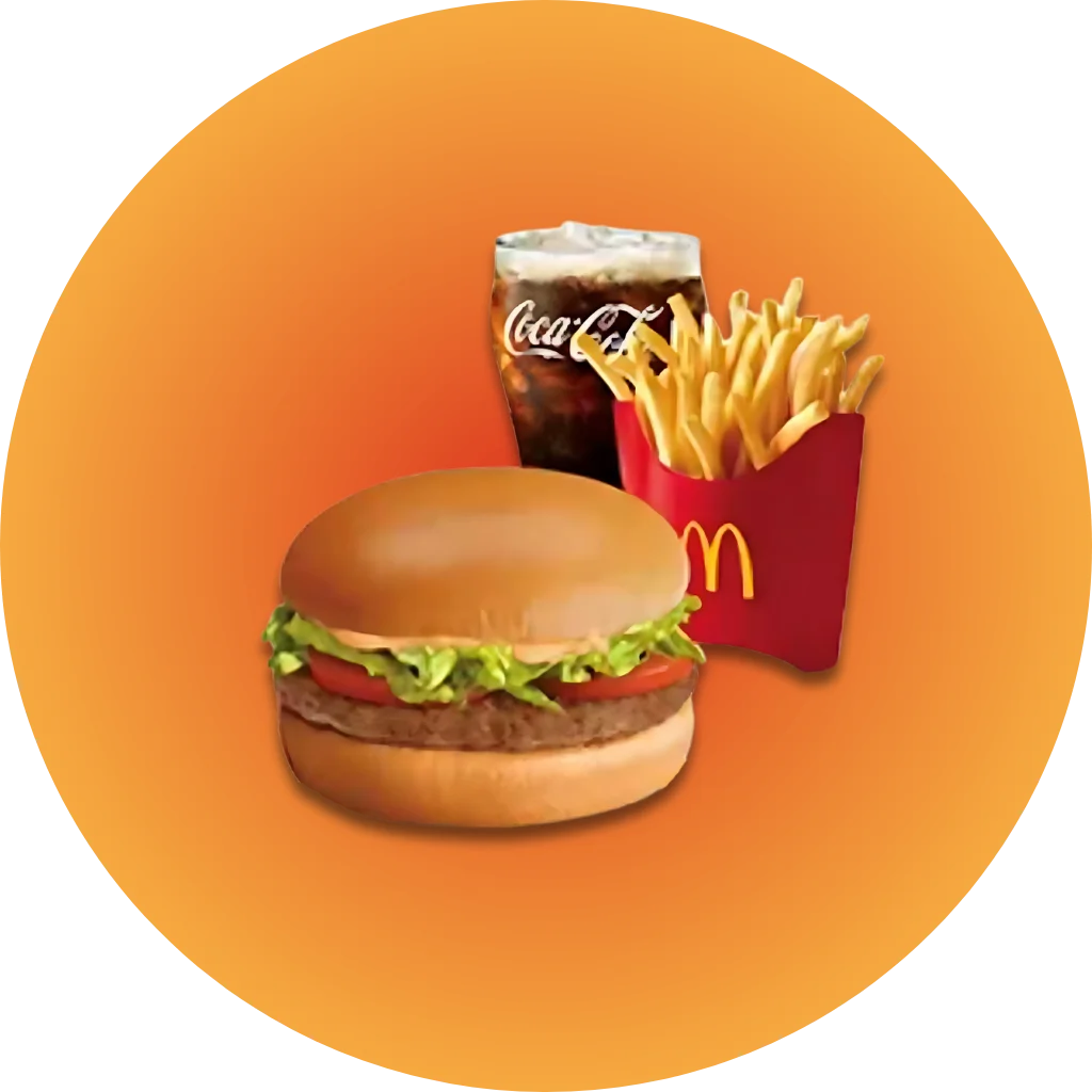 Burger McDo with Lettuce & Tomatoes with Fries and Drink