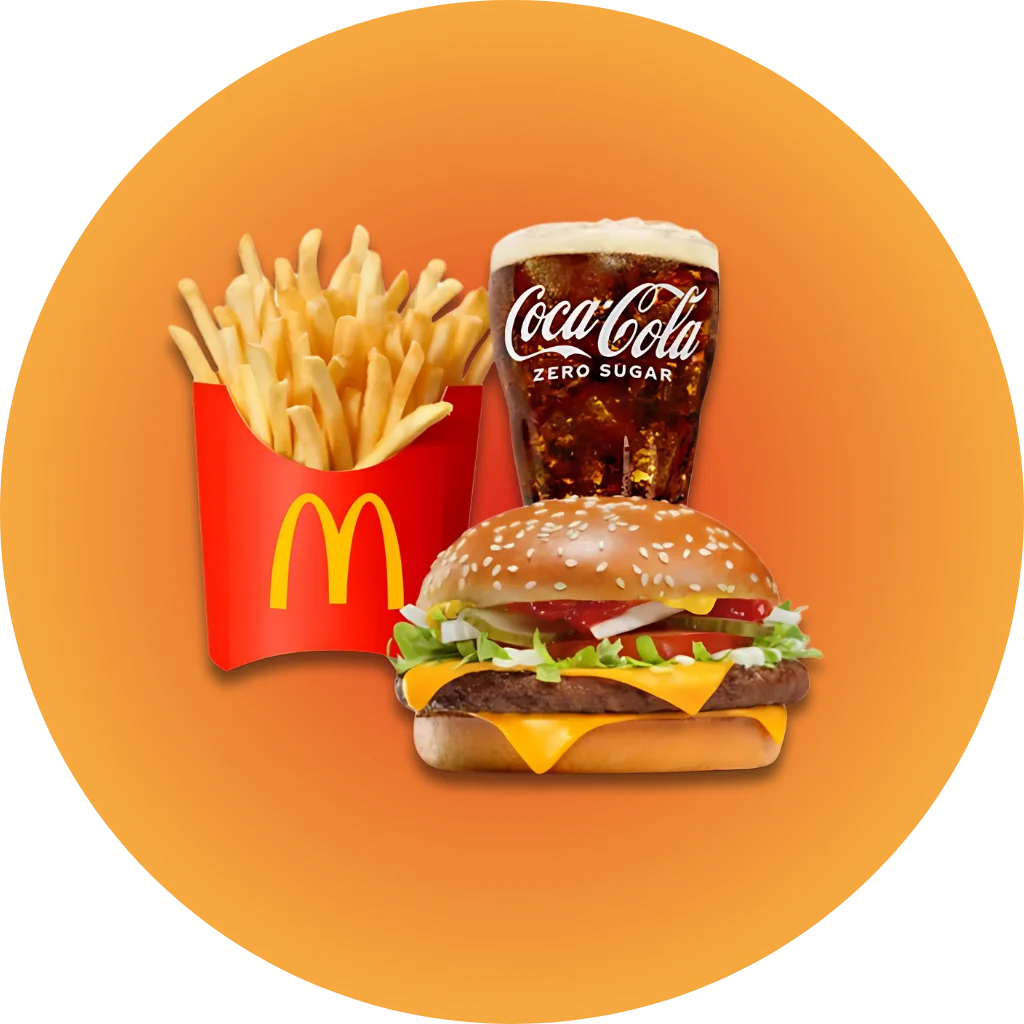 Quarter Pounder with Cheese, Lettuce & Tomatoes with Fries and Drink